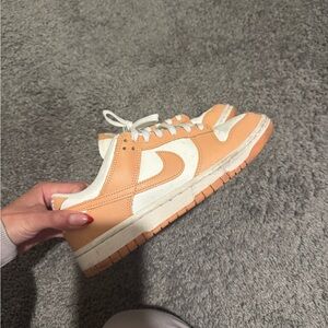 Nike Women's Peach and White Dunks